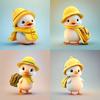 Cartoon Gelbe Ente Mit Hut Autoanhänger Mit Acryl Flache Oberfläche Design Für Auto Innenraum Dekoration