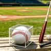 80mm Acrylic Baseball Display Box Dustproof Lightweight Protective Holder for Baseball Souvenir Gift Collection