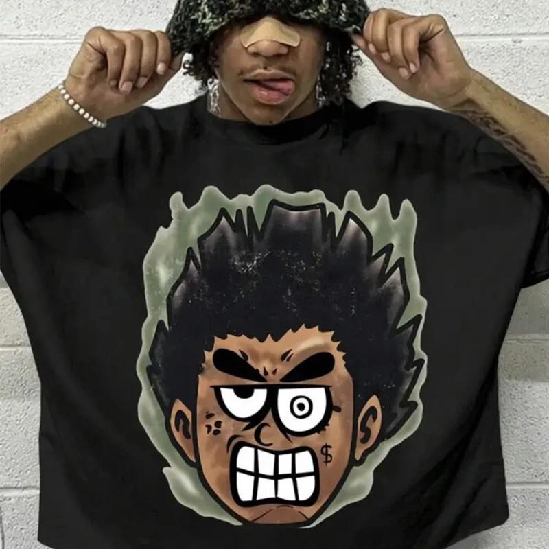 

American Y2K Unisex Retro Cartoon Pattern Cotton Graphic Print T-shirt Summer New Tee Men Women Streetwear Harajuku Fashion Loose Casual Oversized Top 4XL
