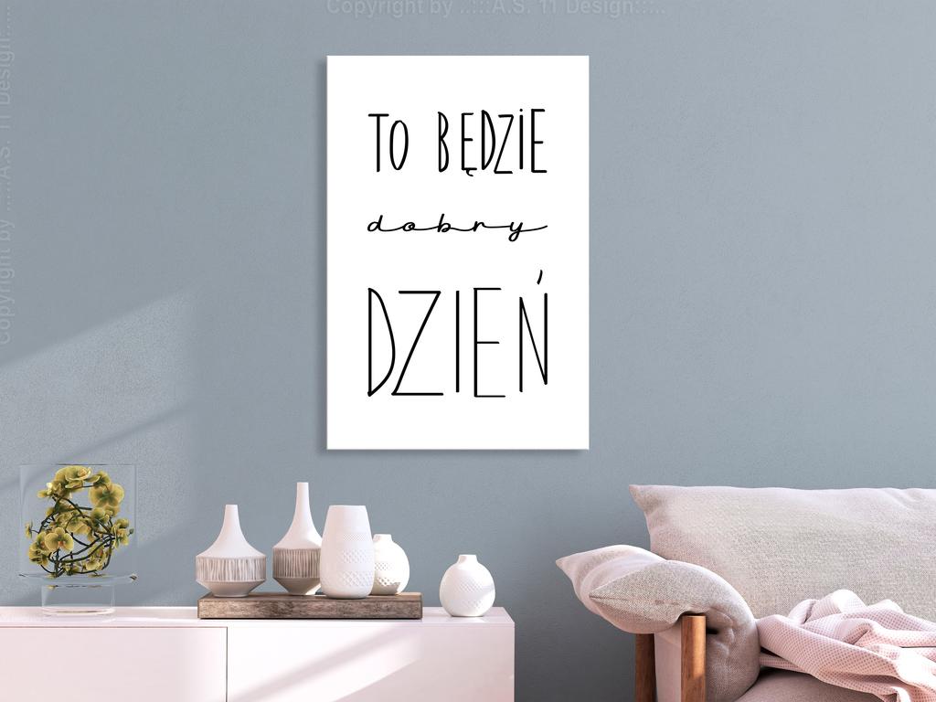 Obraz - Sztuka Słów (1-Częściowy) - Inspirujący Czarny Napis Na Białym Tle