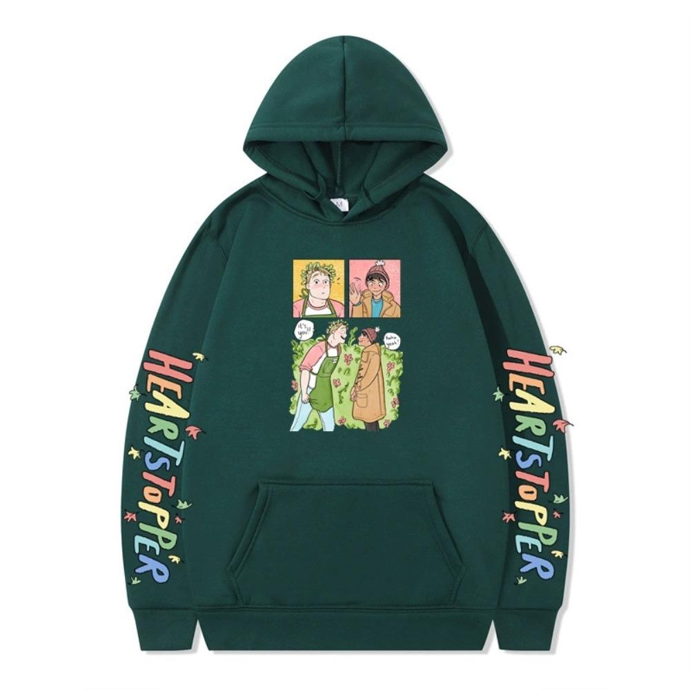 Unisex Heartstopper Hoodie Nick und Charlie Sweatshirt Grafisch Bedruckt Streetwear Hoodies für Paare Männer Frauen