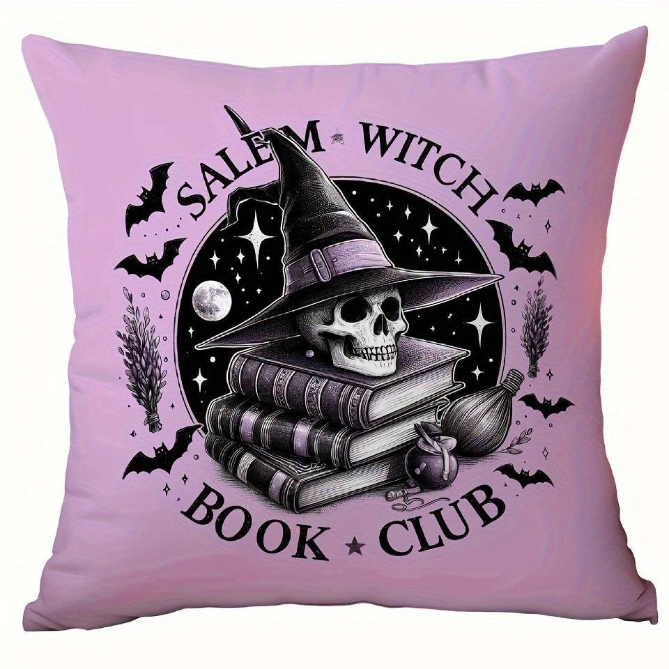 Witch with Skull and Books PillowcaseSuitable for living room bedroom sofa decorative cushion cover pillow cover