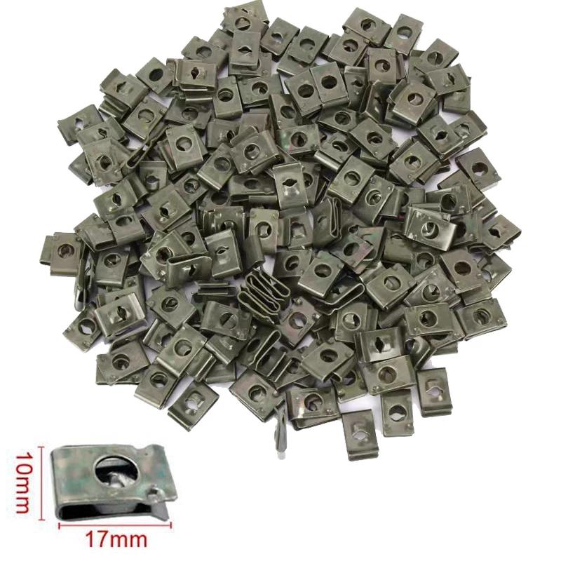 

Mixed Car Metal Screw Clips Set U-Type Fastener Clip with Screw Anti-rust Fender Bumper Protection Buckle Iron Sheet Screw 5pcs