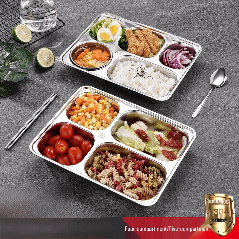Zhi Shi 304 Stainless Steel Divided Lunch Box with Lid