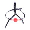 Ice Adult Red Silicone Ball Gag, Horse Harness Style, Large Size, Soft Rubber Mouth Gag
