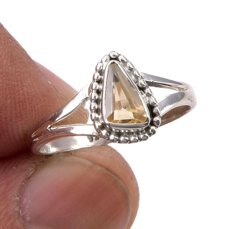 

Natural Citrine Gemstone Handmade 925 Sterling Silver Jewelry Ring Size 7 f2M66