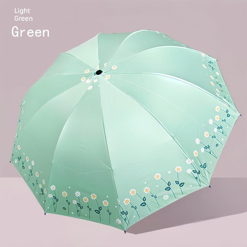 Manual Large Folding Umbrella for Female Students, Dual-Purpose Sun and Rain Umbrella, Sun Protection Umbrella