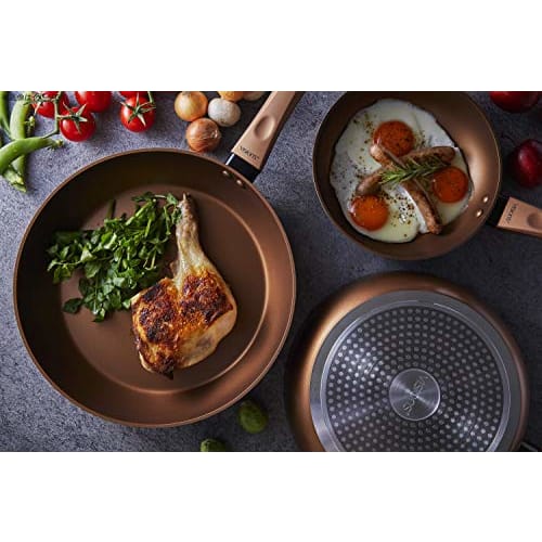 PEARL METAL VISIONS Deep Frying Pan, 24cm, Induction Compatible, Gold Coating, CP-8814