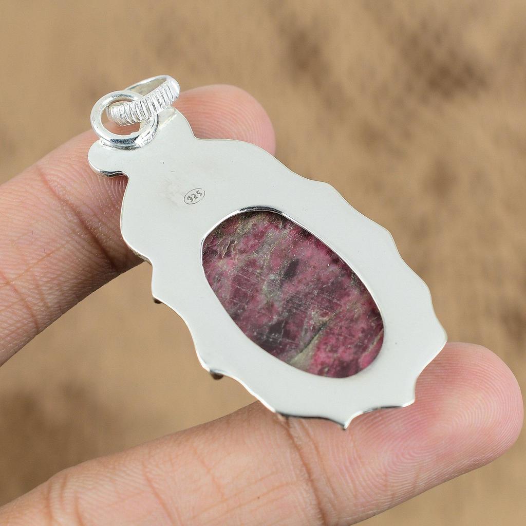 Wedding Gift For Her 925 Sterling Silver Natural Thulite Gemstone Pendant