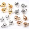 10PCS Brass Crimp End Beads Tip Ball Chain Connector Clasp 18K Gold Plated for DIY Necklace Bracelet Jewelry Making Accessories