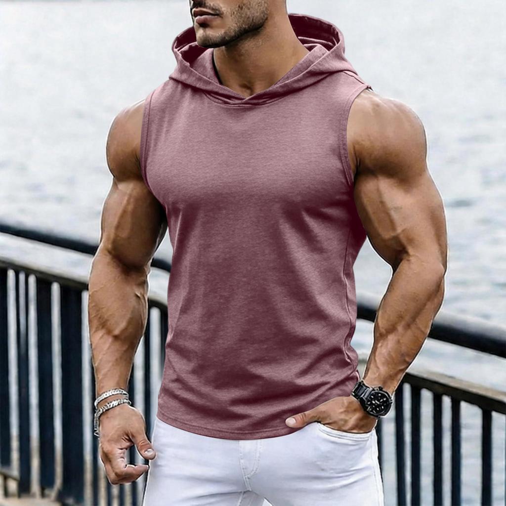 Men's Casual Fashion Sleeveless Hooded Tops | Lightweight Summer Hooded Tank Tops