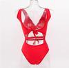 Evropsko-americké sexy bikiny s vysokým pasem s bandáží - Dámské jednodílné plavky ZY051