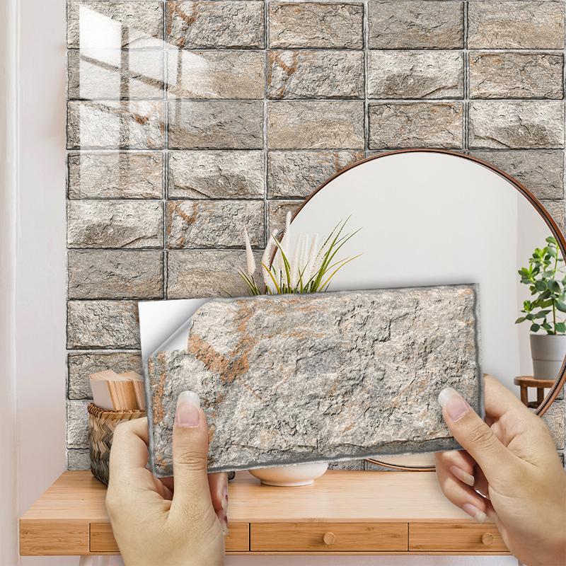 

10 шт. DIY водостойкая наклейка с имитацией плитки самоклеящаяся наклейка на стену для кухни, пола, ванной комнаты, украшения дома