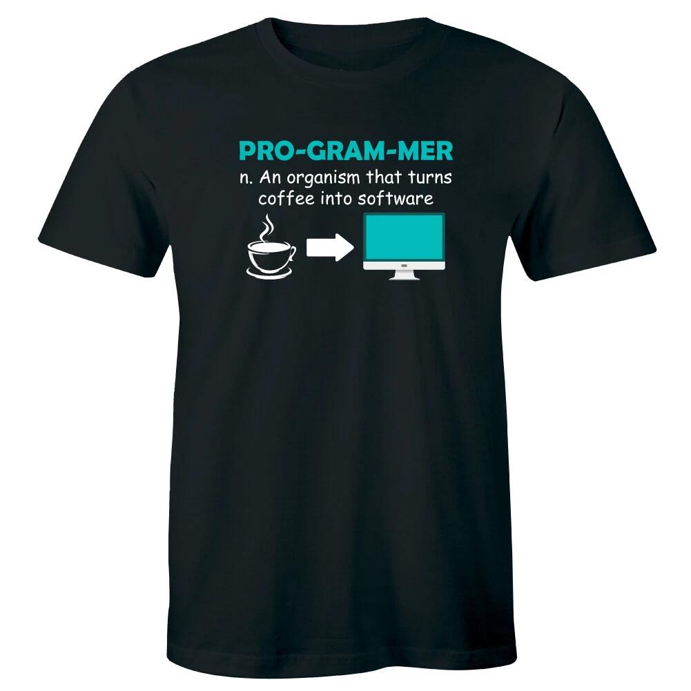 

Programer Organism That Turns Coffee Into Software Men s Funny Definition Shirt M
