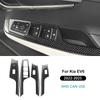 Real Soft Carbon Fiber For KIA EV6 GT EV 2022 2023 2024 2025 2026 LHD RHD Car Window Lift Button Decor Frame Sticker Trim.