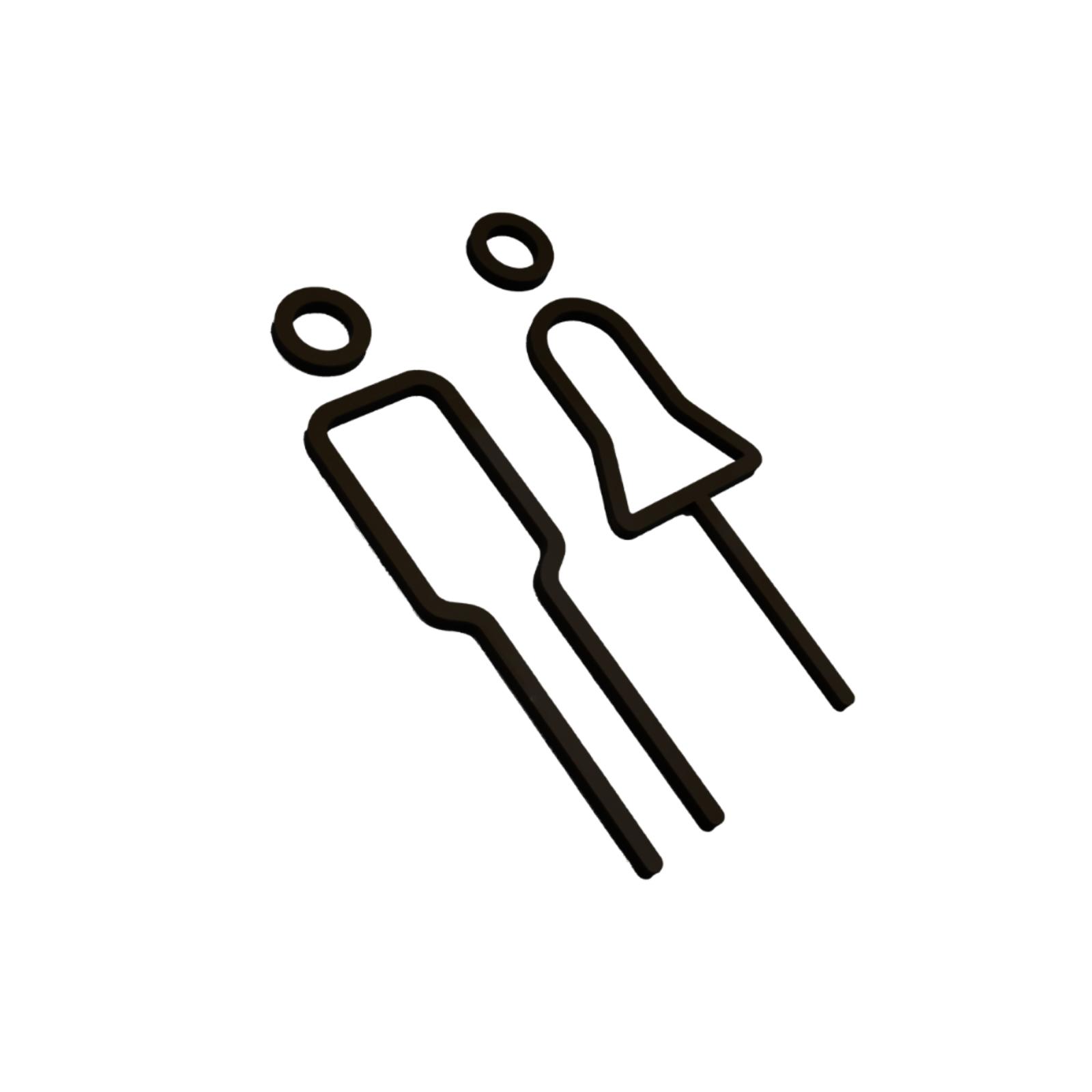 

Male Female Toilet Sign Restroom Signage Bathroom Sign Decals Toilet Door Sign for Restaurant Parks Shopping Mall Office Hotel чёрный