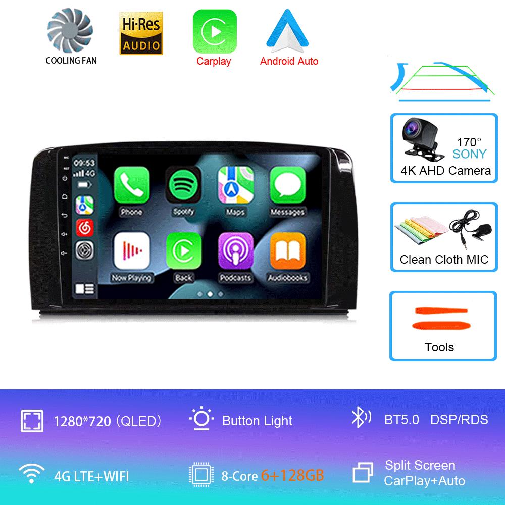 Android14 For Mercedes Benz R-class W251 R300 Car Radio Multimedia Video Player GPS Navigation Carplay Stereo 5G WIFI 360 Camera
