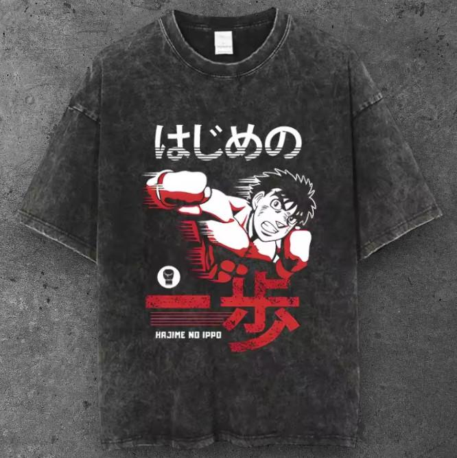 Unisex Boxing Graphic T Shirt Black Y2K Anime Streetwear S-2XL