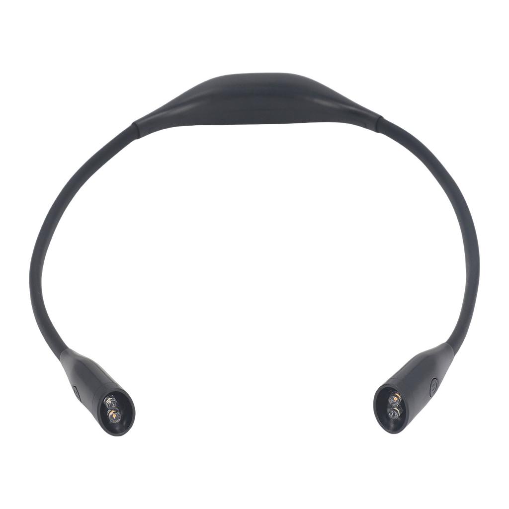 Neck Light Black Dual Color Temperature Eye Caring USB Rechargeable LED Portable Neck Book Light with Brightness   for Reading