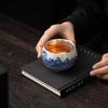Master Zheng Wenqiang Gilded Silver Landscape Ceramic Teacup