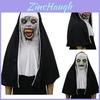 Terrifying The Nun Horror Mask Valak Scary Full Face Design With Headscarf