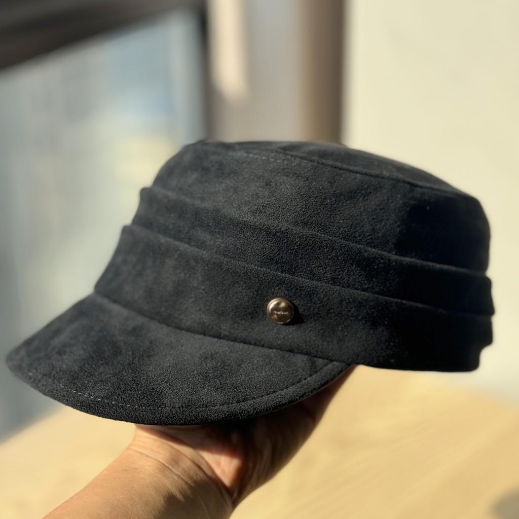 Korean-style suede vintage brown beret for women, autumn and winter suede flat-top equestrian cap, newsboy cap