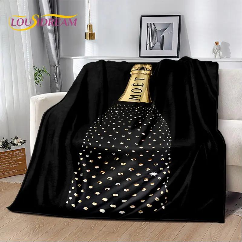 

Champagne M-Moet & Chandon Soft Plush Blanket,Flannel Blanket Throw Blanket for Living Room Bedroom Bed Sofa Picnic Cover Office 75x90cm