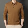 Men's Sense of Advanced Autumn Waffle Long Sleeve T-shirt Men's POLO Shirt Solid Color Casual Men's Lapel Men's Wear.