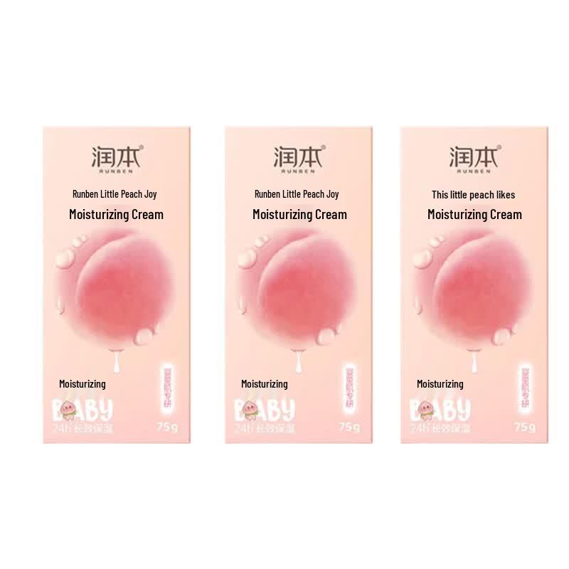 RUNBEN Little Peach Joy Fruity Moisturizing Cream 3 x 75g