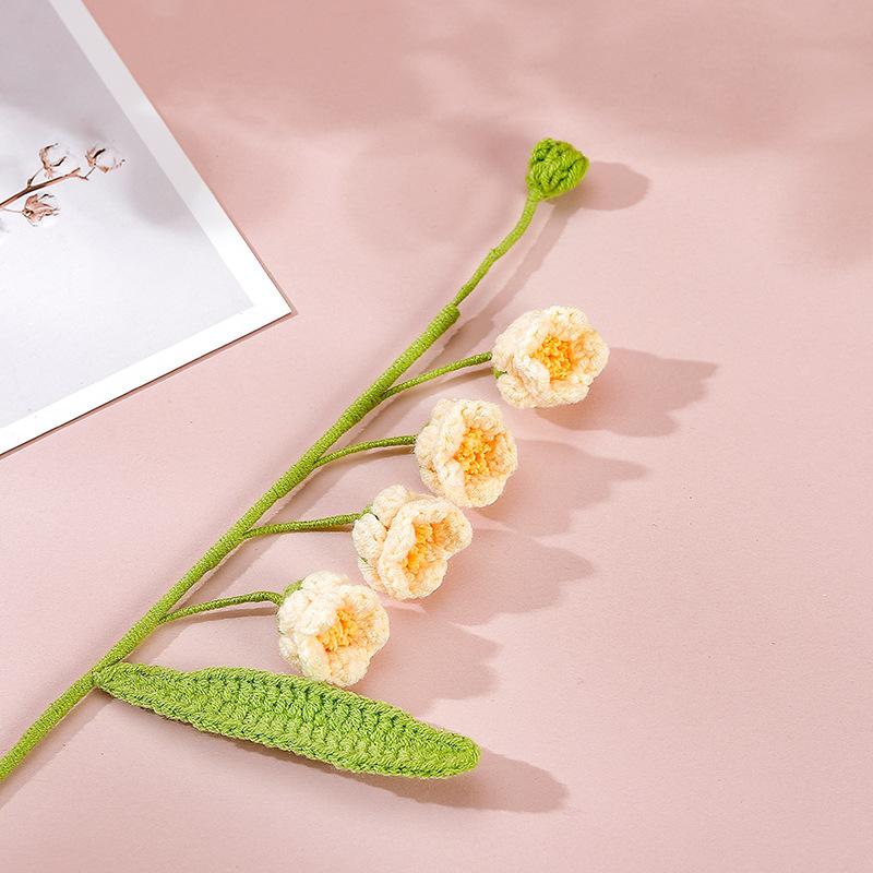 Crochet Flowers Bouquet  Knitted Puff Bell Orchid Bouquet Knitting Flower Crochet Flower Bell Home Decor