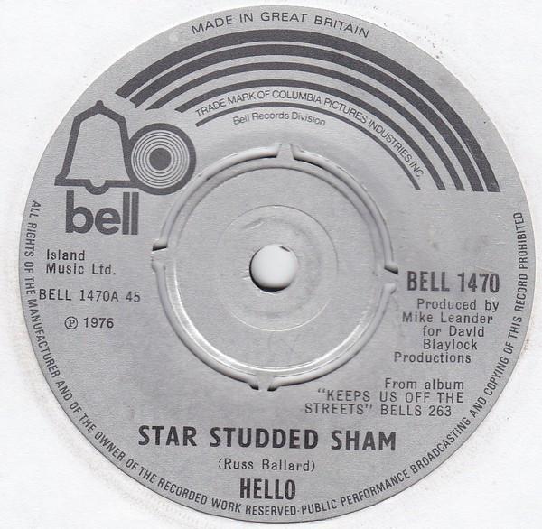 

7-дюймовая пластинка HELLO Star Studded Sham BELL1470 Bell Records 1976 UK Rock Б/у