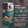 Luxury Pink Purple Marble Pattern Tempered Glass Phone Case for Motorola Moto Edge 50 Fusion 40 Neo 30 Pro G85 G84 G55 5G Covers