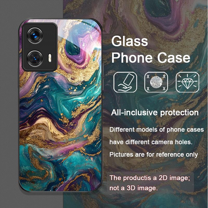 Luxury Pink Purple Marble Pattern Tempered Glass Phone Case for Motorola Moto Edge 50 Fusion 40 Neo 30 Pro G85 G84 G55 5G Covers