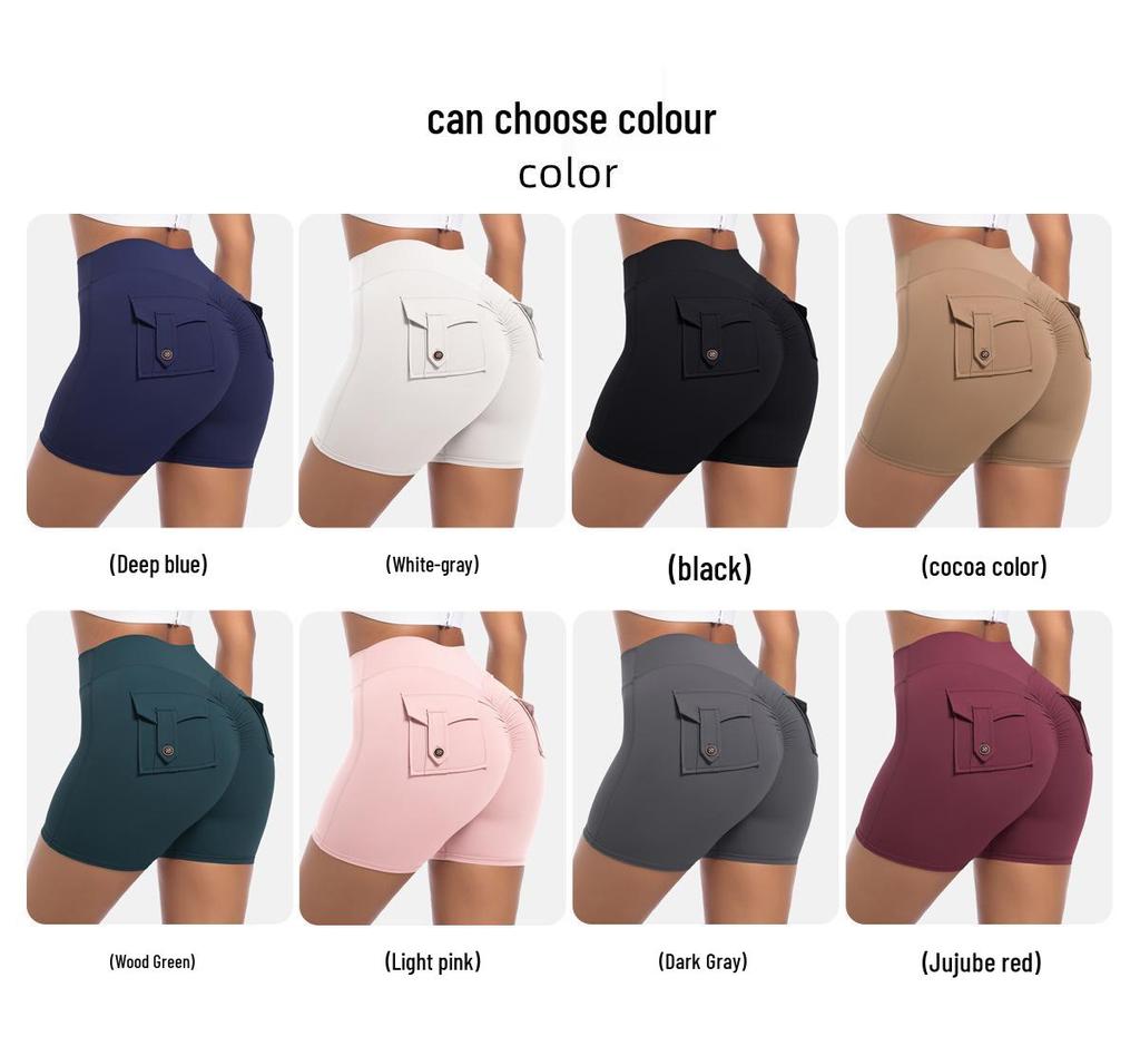 Damen High Waist Peach Cargo Leggings: Elastische, Hüfthebende, Schnelltrocknende Yogahose zum Laufen und für Fitness