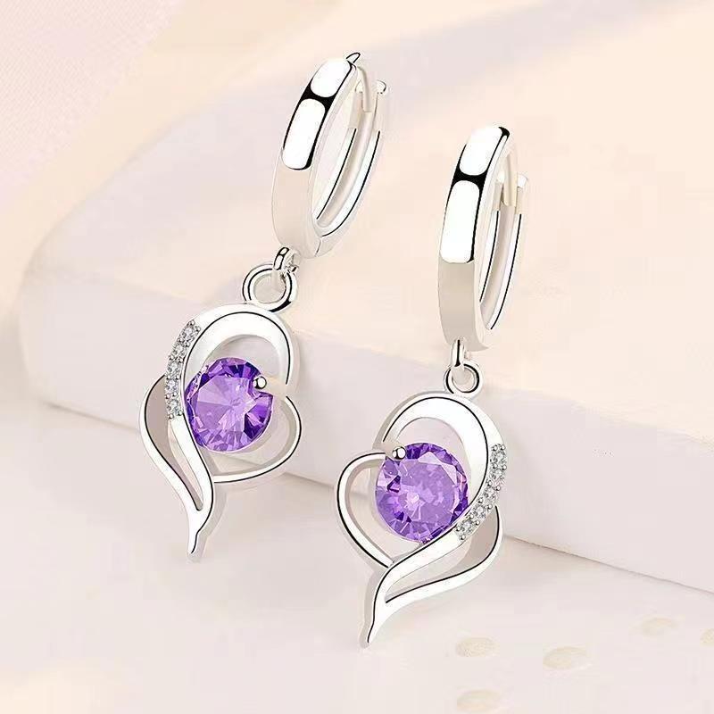 Zinc Alloy 925 Pendant Earrings You Are in My Heart Birthstone Jewelry for Women Birthday Anniversary Gift Fine Ladies