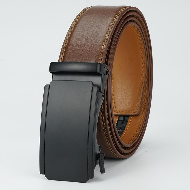 Men's Belt New Automatic Buckle Cowhide Belt Genuine Leather