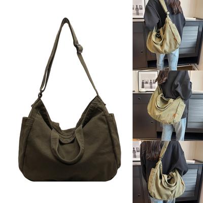 Plátená taška cez rameno v japonskom štýle pre ženy a mužov Vintage crossbody tašky Aktovka