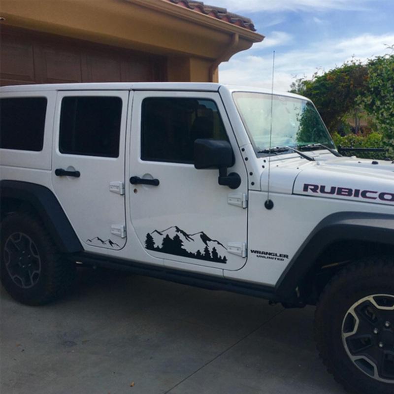 Car Door Side Stickers For Jeep Renegade Patriot Wrangler JK JL Trail Hawk Rubicon Compass Vinyl Film Decals Auto Accessories