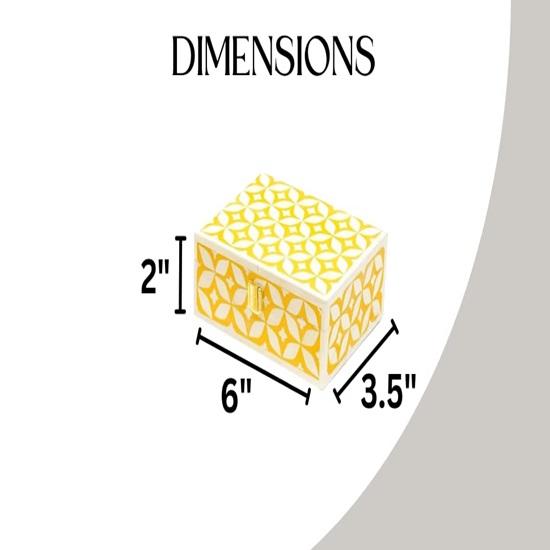 Pack of 1 Jewellery Box Organizer Storage Box Made By Mango Wood, Resin MDF Small 15.24 Cm