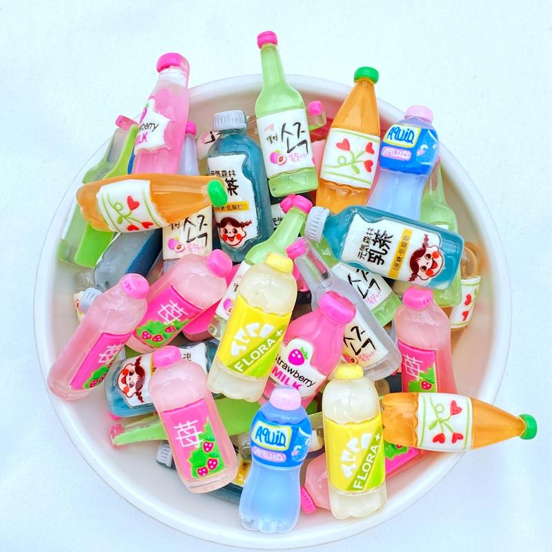 10Pcs New Kawaii Cute Fruit Beverage Flat Back Resin Cabochons Scrapbooking DIY Jewelry Craft Decoration Accessorie