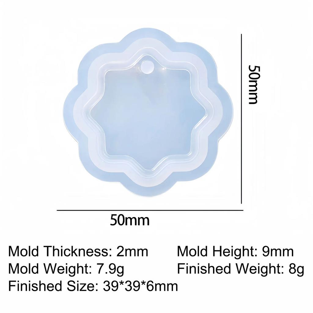 1/3PCS Keychain Pendant Silicone Mold DIY Moules Silicone Crystal Epoxy Resin Mold for Necklace Bracelet Jewelry Making Findings