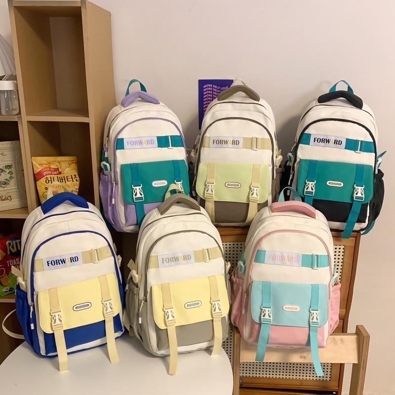 Japanischer Rucksack mit großem Fassungsvermögen, modisch, schlicht, mit kontrastierenden Farben und vielseitig für Schüler der Unter- und Oberstufe sowie Studenten