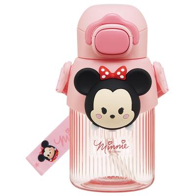 Skater 3D Maskottchen Trinkflasche Wasserflasche 590ml Disney Tsum Tsum Minnie Disney Mädchen Kinder Niedlich Strohhalm Typ PMSHP6-A