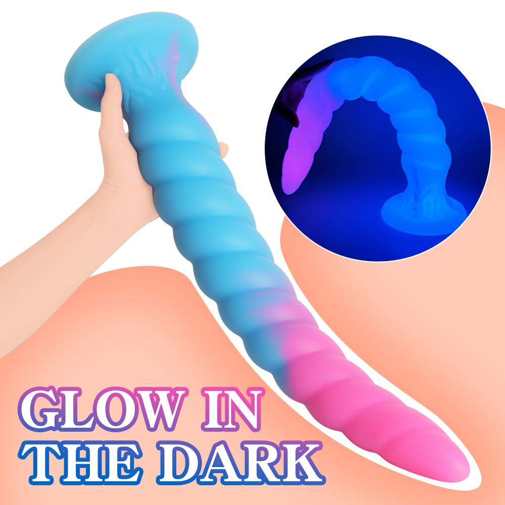 Super dlouhý svítící anální kolík anální dilatátor FairyKiss dámská hračka anální sexuální hračky pro dospělé barevné unisex S/M/L/XL