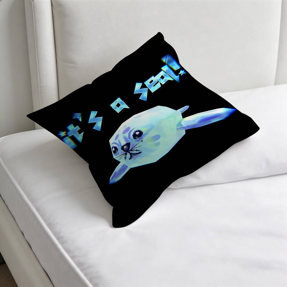 Seal Sea Cute MeMe Square Pillow Case Soft Decorative Throw Pillow Cover for Home Sofa Bed