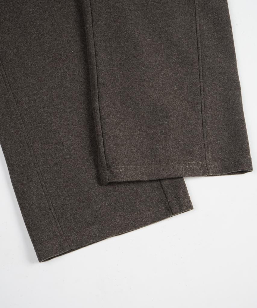 BIRBANTE Wool Blend C.L Fit Elastic Waist Wide Pants - Brown