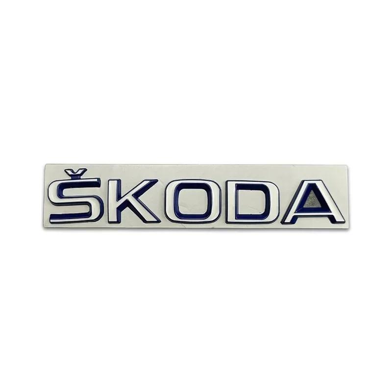 ZDVK6 Metal Rear Trunk Emblem for Skoda Logo VRS Yeti Octavia Kamiq Kodiaq Karoq Superb Fabia Rapid Car Logo Stickers Badge Decals