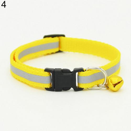 

Night fluorescence Collars Adjustable Pet Cat Dog Puppy Reflective Collar Safety Buckle Bell Neck Strap LED small cats Collar жовтий