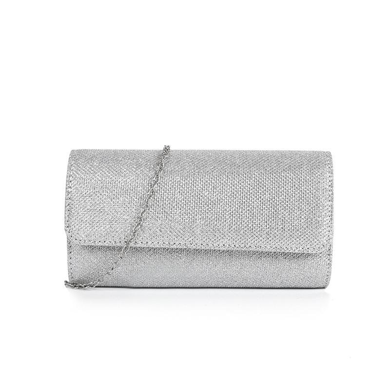 Women s Evening Bag Handheld or Crossbody with Shiny Stitching Details серебряный 1140₽