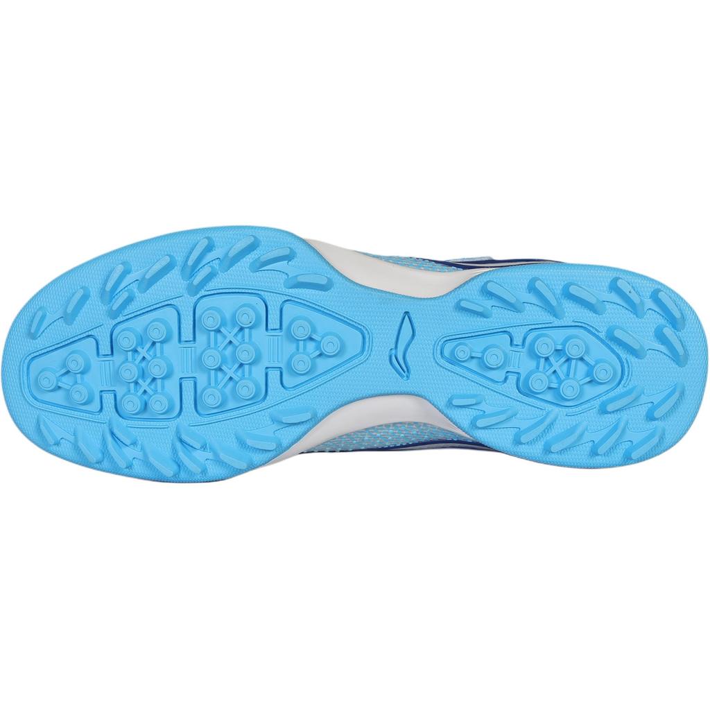 Li Ning Kids PU Fashion Versatile Non-Slip Wear-Resistant Breathable Support Low-Top Soccer Shoes Kids sneaker Fluorescent-Sky-Blue YSTV012-5